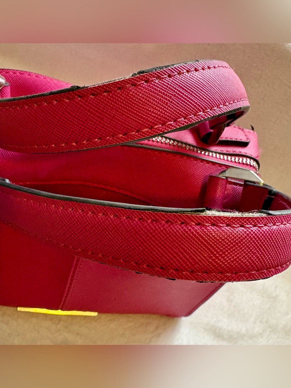 Steve Madden Hot Pink Structured Satchel with Top Handle - Picture 6 of 6